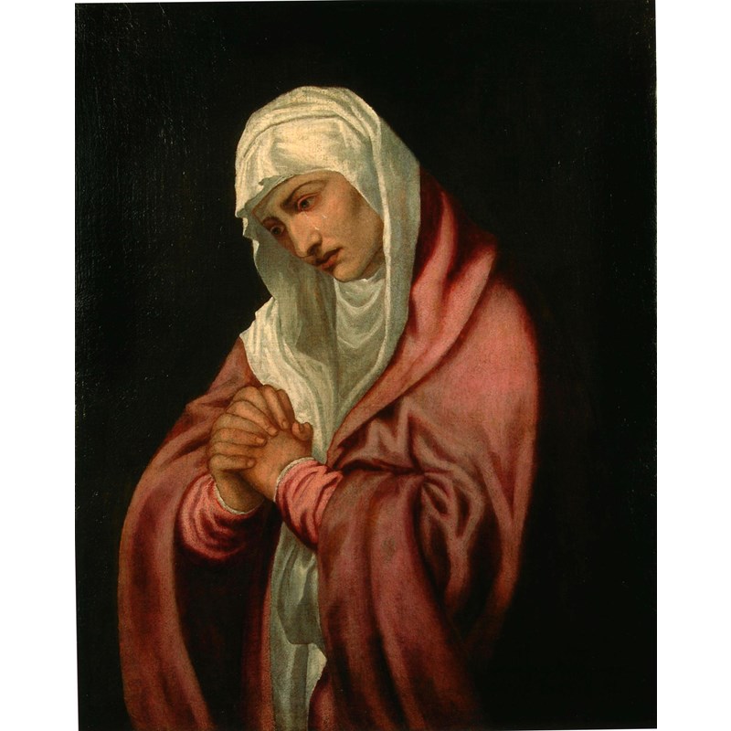 Sustris: dipinto ad olio su tela 'La Madonna Addolorata'