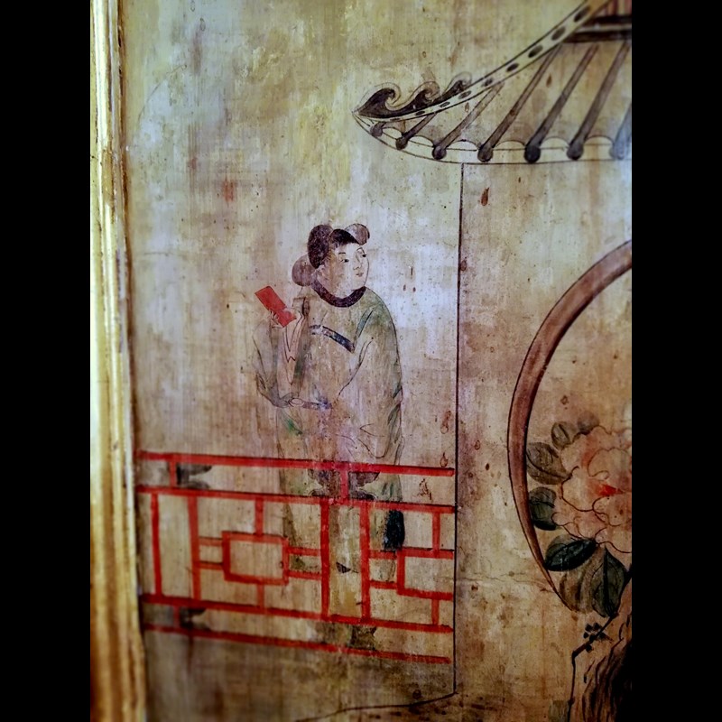 RARA COPPIA DI PANNELLI LIGNEI LACCATI CON MOTIVI A 'CHINOISERIE', PIEMONTE, XVIII° SECOLO